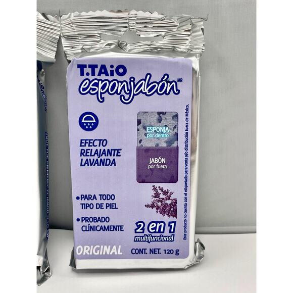 T.TAiO Esponjabon Lavender & Mother of Pearl Soap Sponge New!!! - Picture 2 of 9